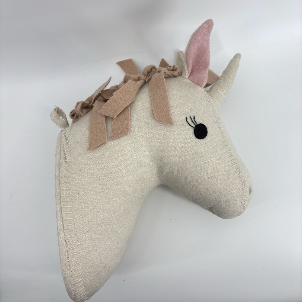 Unicorn Plush Head Wall Mount Faux‎ Taxidermy Plush Nursery Pillowfort Decor